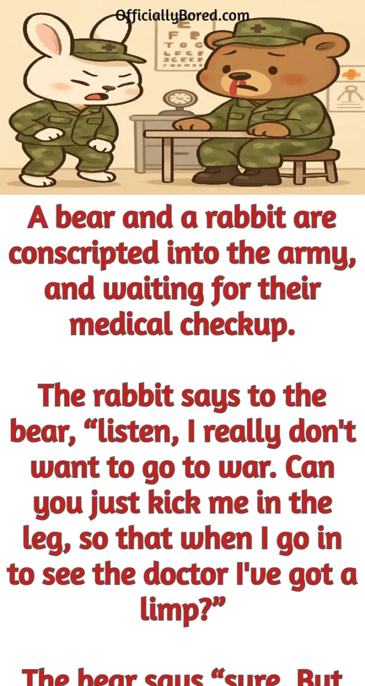 bear rabbit medical army joke