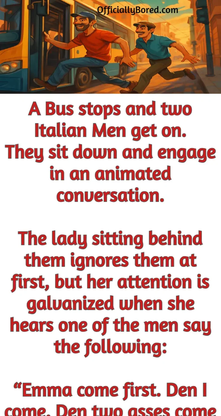 italian man bus talking joke