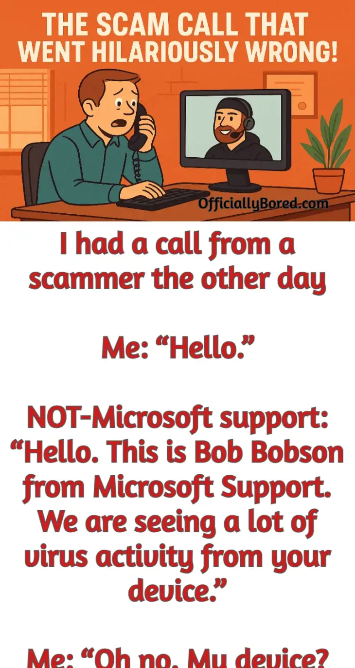 Microsoft scam call center microwave funny joke story
