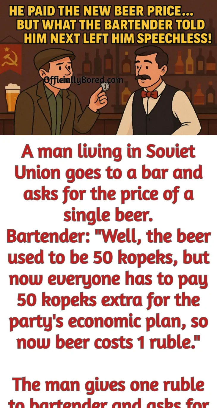 russia beer price 1 ruble bartender joke funny